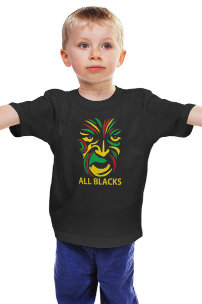 Заказать детскую футболку в Москве. Детская футболка классическая унисекс Maori Rugby face от rugby - готовые дизайны и нанесение принтов.