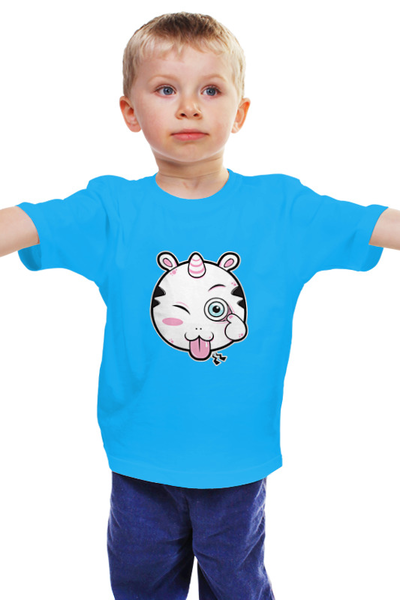 Заказать детскую футболку в Москве. Детская футболка классическая унисекс Забавный Единорог от coolmag - готовые дизайны и нанесение принтов.
