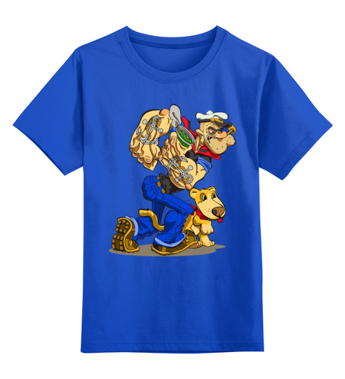 Заказать детскую футболку в Москве. Детская футболка классическая унисекс Popeye от balden - готовые дизайны и нанесение принтов.