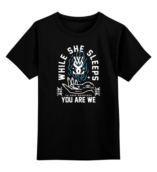 Заказать детскую футболку в Москве. Детская футболка классическая унисекс While She Sleeps от geekbox - готовые дизайны и нанесение принтов.
