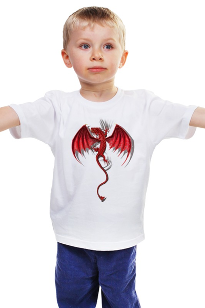 Заказать детскую футболку в Москве. Детская футболка классическая унисекс Красный Дракон от printik - готовые дизайны и нанесение принтов.