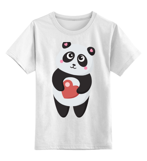 Заказать детскую футболку в Москве. Детская футболка классическая унисекс Панда с сердечком от Ordwen - готовые дизайны и нанесение принтов.