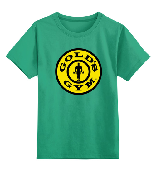 Заказать детскую футболку в Москве. Детская футболка классическая унисекс Gold's Gym / бодибилдинг от KinoArt - готовые дизайны и нанесение принтов.