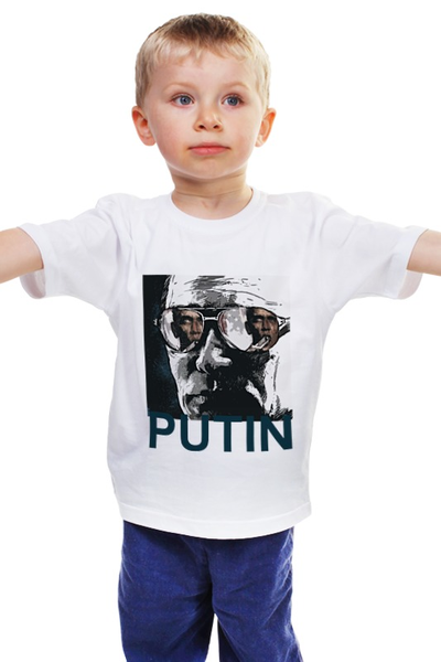 Заказать детскую футболку в Москве. Детская футболка классическая унисекс Путин от Яхонт - готовые дизайны и нанесение принтов.