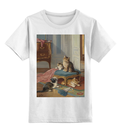 Заказать детскую футболку в Москве. Детская футболка классическая унисекс Кошки (Леон Чарльз Хубер) от trend - готовые дизайны и нанесение принтов.