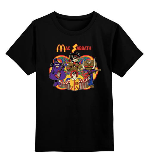 Заказать детскую футболку в Москве. Детская футболка классическая унисекс Mac Sabbath/Black Sabbath от Leichenwagen - готовые дизайны и нанесение принтов.