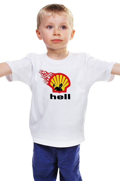 Заказать детскую футболку в Москве. Детская футболка классическая унисекс Shell/Hell от Leichenwagen - готовые дизайны и нанесение принтов.
