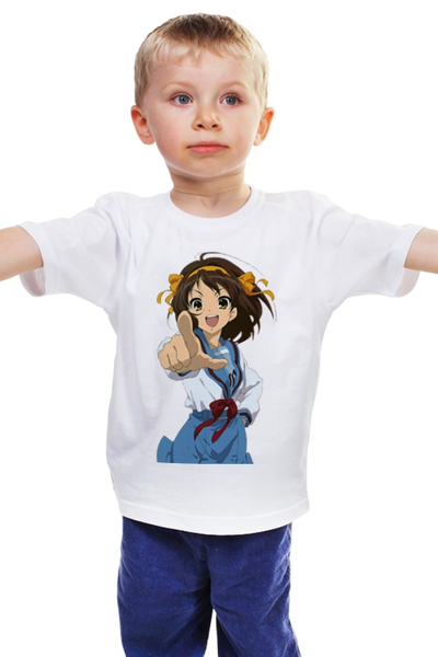 Заказать детскую футболку в Москве. Детская футболка классическая унисекс Suzumiya Haruhi (OBEY) от redirector - готовые дизайны и нанесение принтов.