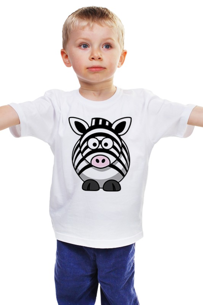 Заказать детскую футболку в Москве. Детская футболка классическая унисекс Зебра-2 от Илья Щеблецов - готовые дизайны и нанесение принтов.