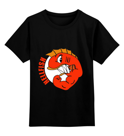 Заказать детскую футболку в Москве. Детская футболка классическая унисекс Hellfish от YellowCloverShop - готовые дизайны и нанесение принтов.