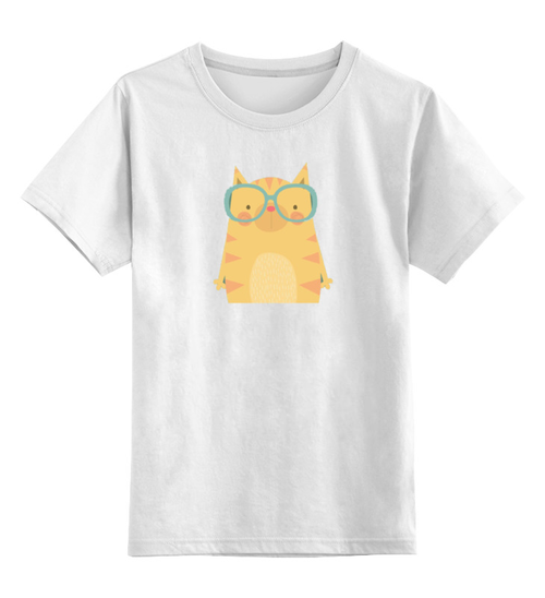 Заказать детскую футболку в Москве. Детская футболка классическая унисекс Умная кошка от catification - готовые дизайны и нанесение принтов.