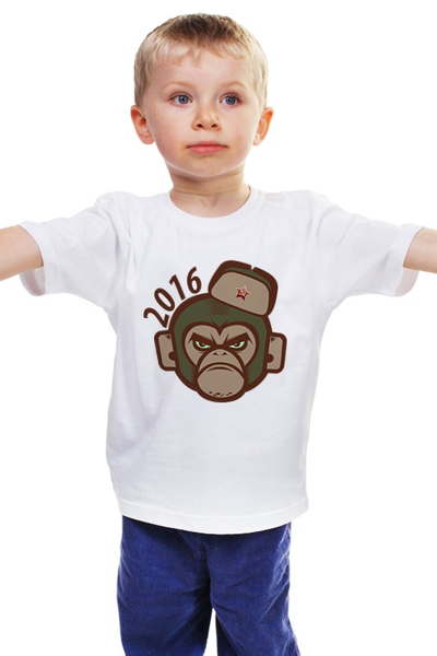 Заказать детскую футболку в Москве. Детская футболка классическая унисекс Обезьяна - символ нового 2016 года. от Chance777 - готовые дизайны и нанесение принтов.