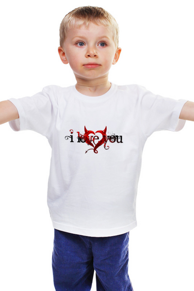 Заказать детскую футболку в Москве. Детская футболка классическая унисекс   I love you от THE_NISE  - готовые дизайны и нанесение принтов.