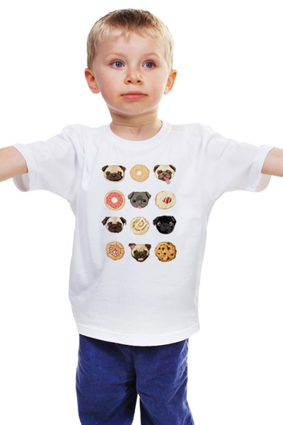 Заказать детскую футболку в Москве. Детская футболка классическая унисекс Собачки и печеньки от Look-Cook - готовые дизайны и нанесение принтов.