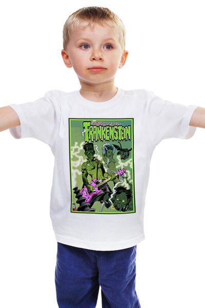 Заказать детскую футболку в Москве. Детская футболка классическая унисекс Frankenstein Rocker от Leichenwagen - готовые дизайны и нанесение принтов.