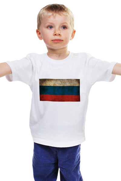 Заказать детскую футболку в Москве. Детская футболка классическая унисекс Россия от Футболки России - готовые дизайны и нанесение принтов.