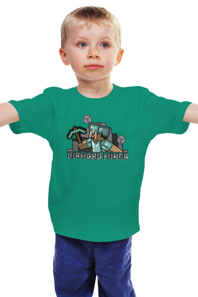 Заказать детскую футболку в Москве. Детская футболка классическая унисекс Майнкрафт от PrintGamer  - готовые дизайны и нанесение принтов.