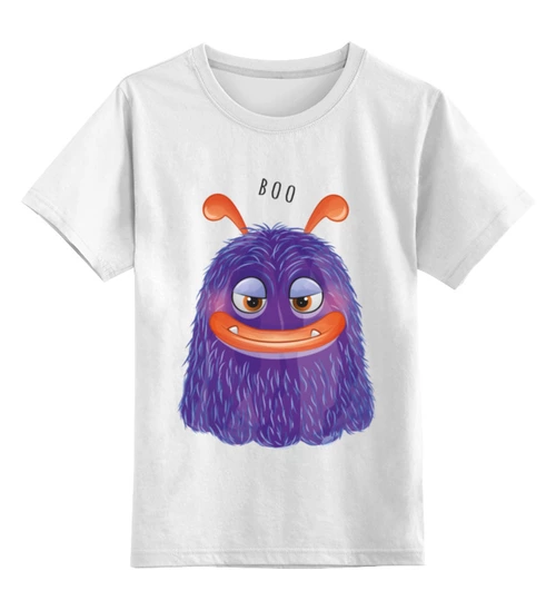 Заказать детскую футболку в Москве. Детская футболка классическая унисекс Монстр "Boo" от moonlana  - готовые дизайны и нанесение принтов.