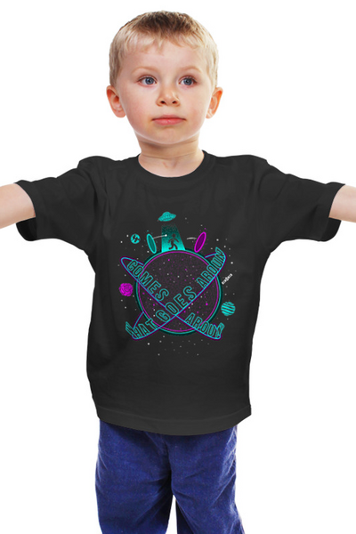 Заказать детскую футболку в Москве. Детская футболка классическая унисекс Космос от ПРИНТЫ ПЕЧАТЬ  - готовые дизайны и нанесение принтов.
