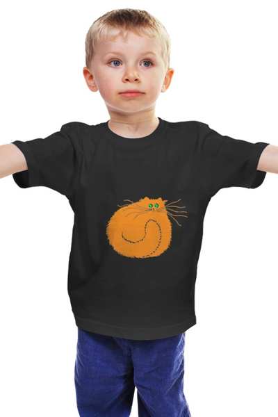 Заказать детскую футболку в Москве. Детская футболка классическая унисекс рыжий кот от kuka-nina - готовые дизайны и нанесение принтов.