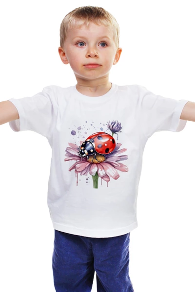 Заказать детскую футболку в Москве. Детская футболка классическая унисекс Божья коровка от Виктор Гришин - готовые дизайны и нанесение принтов.