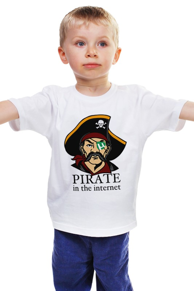 Заказать детскую футболку в Москве. Детская футболка классическая унисекс Интернет Пират от sanc13hez - готовые дизайны и нанесение принтов.