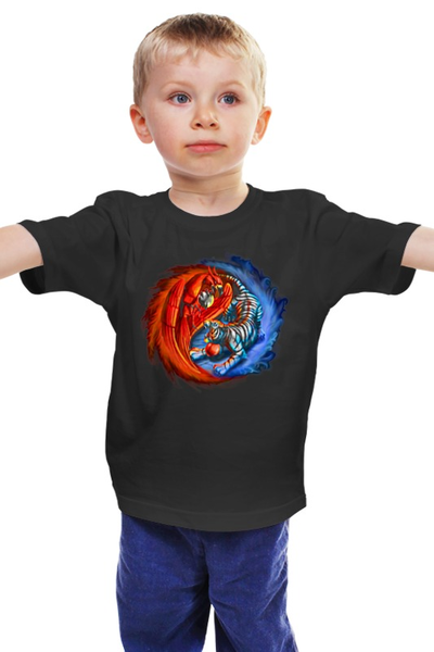 Заказать детскую футболку в Москве. Детская футболка классическая унисекс Yin Yang от Leichenwagen - готовые дизайны и нанесение принтов.