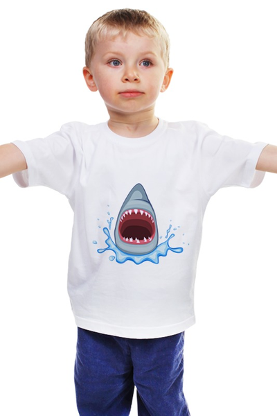 Заказать детскую футболку в Москве. Детская футболка классическая унисекс Акула от Roma Mesina - готовые дизайны и нанесение принтов.