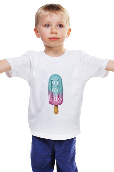 Заказать детскую футболку в Москве. Детская футболка классическая унисекс Ice, ice baby от Antaya - готовые дизайны и нанесение принтов.