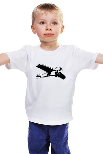 Заказать детскую футболку в Москве. Детская футболка классическая унисекс Самолет от ПРИНТЫ ПЕЧАТЬ  - готовые дизайны и нанесение принтов.