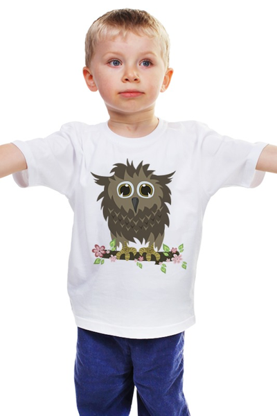 Заказать детскую футболку в Москве. Детская футболка классическая унисекс Сычик от JuliaBadeeva - готовые дизайны и нанесение принтов.