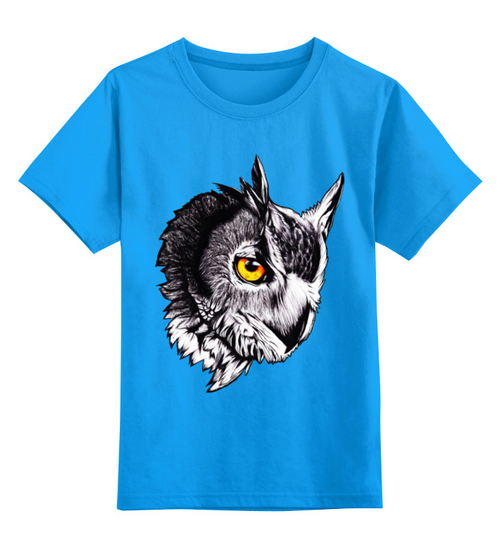 Заказать детскую футболку в Москве. Детская футболка классическая унисекс Owl Gray от Troy - Angel - готовые дизайны и нанесение принтов.