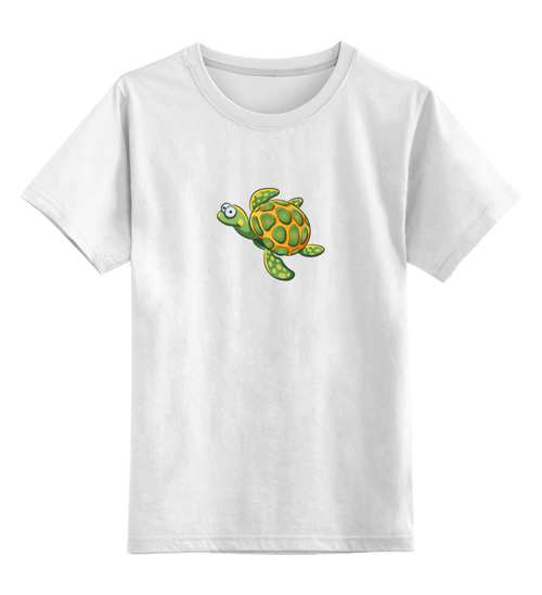 Заказать детскую футболку в Москве. Детская футболка классическая унисекс Морская зеленая черепашка от Денис - готовые дизайны и нанесение принтов.