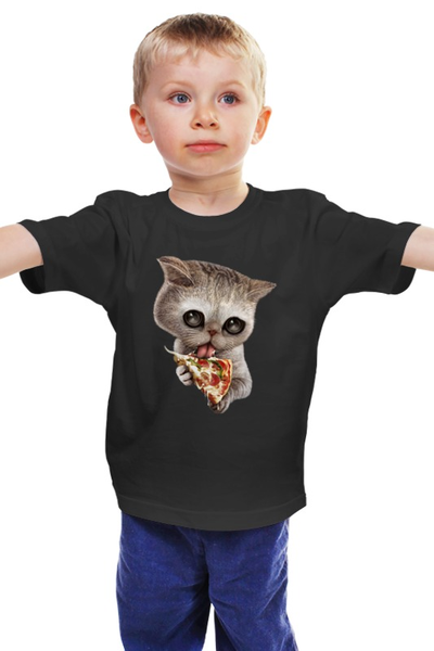 Заказать детскую футболку в Москве. Детская футболка классическая унисекс Любимая пицца от Xieros - готовые дизайны и нанесение принтов.
