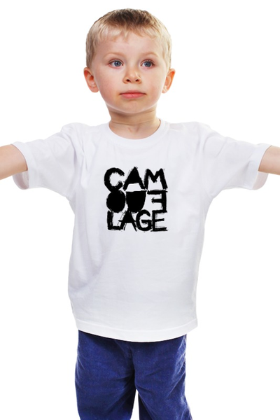 Заказать детскую футболку в Москве. Детская футболка классическая унисекс Camouflage band LOGO от Black Pimpf - готовые дизайны и нанесение принтов.