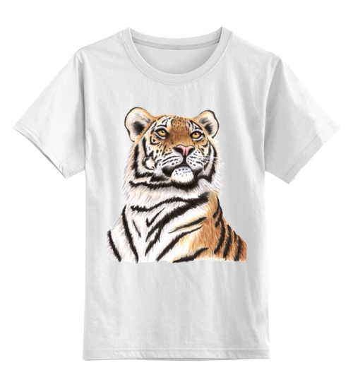 Заказать детскую футболку в Москве. Детская футболка классическая унисекс Взгляд тигра от tigerda  - готовые дизайны и нанесение принтов.