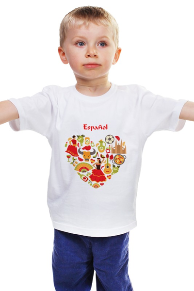 Заказать детскую футболку в Москве. Детская футболка классическая унисекс Испания от Виктор Гришин - готовые дизайны и нанесение принтов.