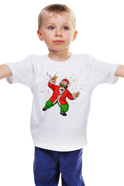 Заказать детскую футболку в Москве. Детская футболка классическая унисекс Master Roshi Santa от balden - готовые дизайны и нанесение принтов.