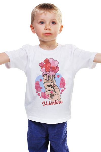 Заказать детскую футболку в Москве. Детская футболка классическая унисекс Valentine's Day от Media M  - готовые дизайны и нанесение принтов.