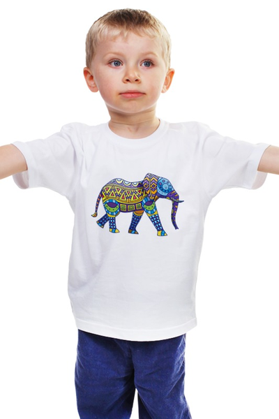 Заказать детскую футболку в Москве. Детская футболка классическая унисекс Индийский Слон от BeliySlon - готовые дизайны и нанесение принтов.