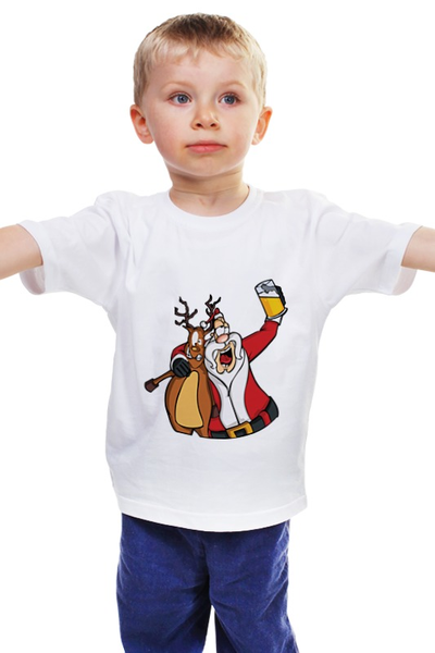 Заказать детскую футболку в Москве. Детская футболка классическая унисекс Дед мороз от Easy-store - готовые дизайны и нанесение принтов.