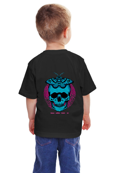Заказать детскую футболку в Москве. Детская футболка классическая унисекс skull moth от Даниил Шаповалов - готовые дизайны и нанесение принтов.