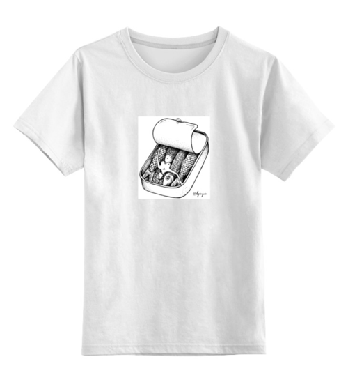 Заказать детскую футболку в Москве. Детская футболка классическая унисекс шпроты от Andrey Malikov - готовые дизайны и нанесение принтов.