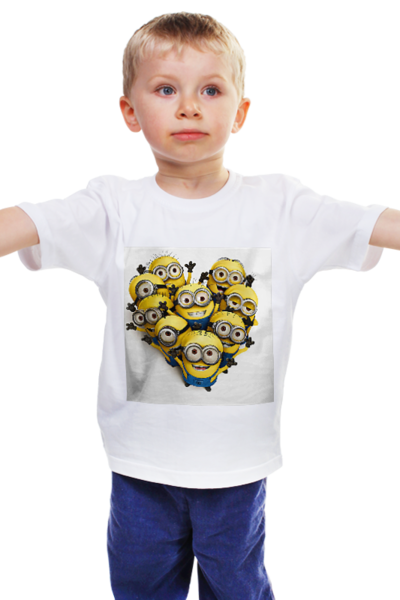 Заказать детскую футболку в Москве. Детская футболка классическая унисекс Миньоны от thebest - готовые дизайны и нанесение принтов.