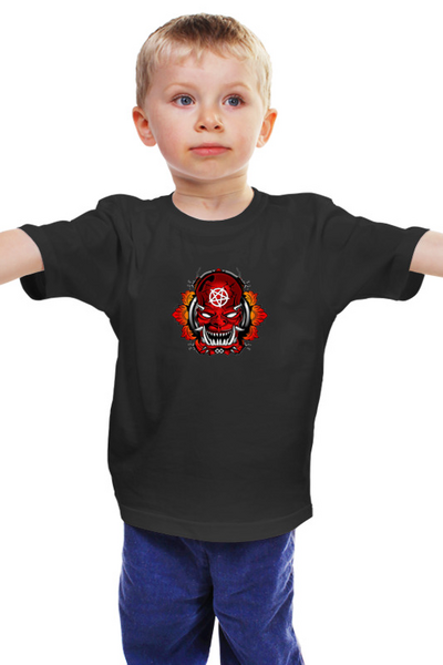 Заказать детскую футболку в Москве. Детская футболка классическая унисекс Devil  от ПРИНТЫ ПЕЧАТЬ  - готовые дизайны и нанесение принтов.