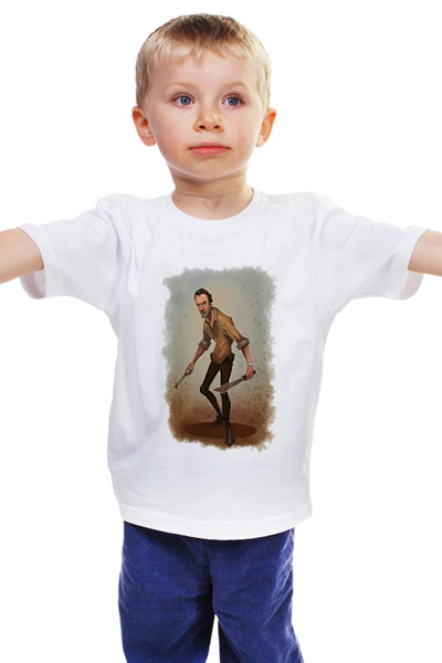 Заказать детскую футболку в Москве. Детская футболка классическая унисекс the walking dead rick от Mily - готовые дизайны и нанесение принтов.