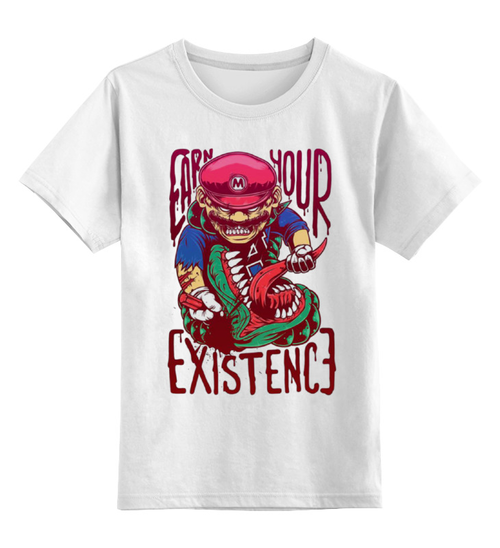Заказать детскую футболку в Москве. Детская футболка классическая унисекс Злой Марио от Leichenwagen - готовые дизайны и нанесение принтов.
