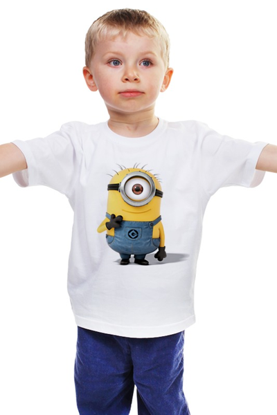Заказать детскую футболку в Москве. Детская футболка классическая унисекс Миньены, студия Пиксар, мультгерои от Денис - готовые дизайны и нанесение принтов.