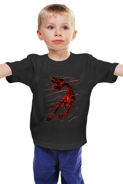 Заказать детскую футболку в Москве. Детская футболка классическая унисекс Вымирание динозавра от ISliM - готовые дизайны и нанесение принтов.