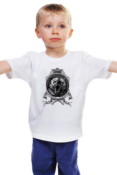 Заказать детскую футболку в Москве. Детская футболка классическая унисекс Mary Makes Dangerous Bear от marymakes - готовые дизайны и нанесение принтов.
